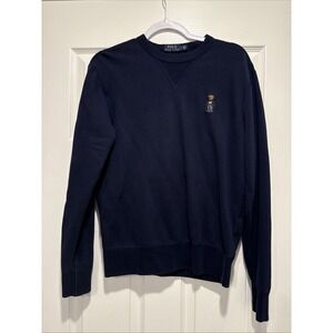 Polo Ralph Lauren Bear Flag Sweater Womens S (SP) Navy  Small Petite